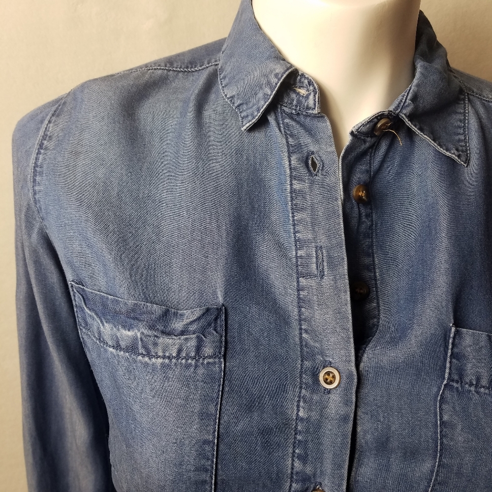 Denim Co. Button down Long Sleeve Shirt Size 8. Co - Picture 6 of 9